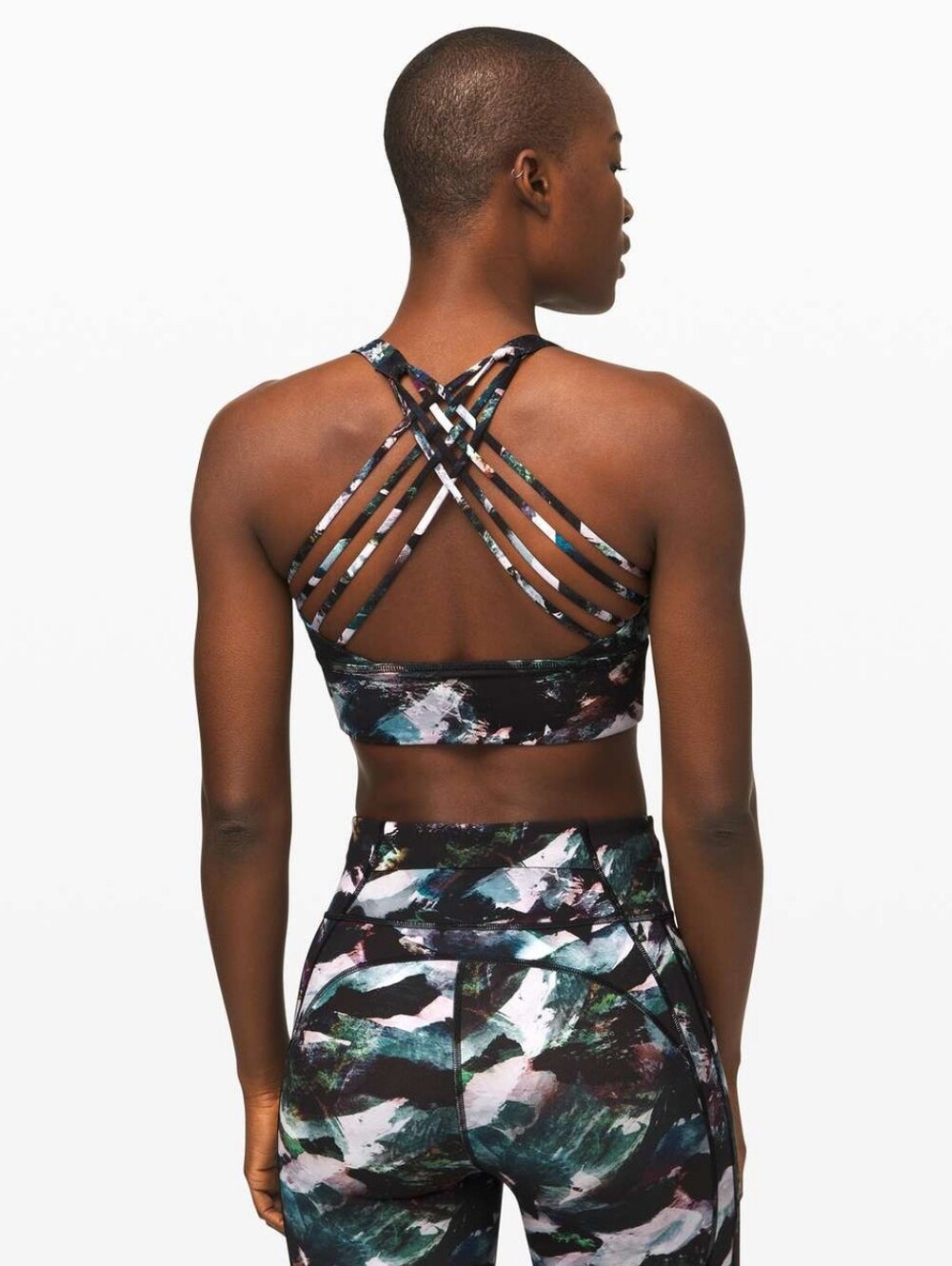 Lululemon Free to Be Bra *Wild Long Line Glacier Camo Starlight Multi